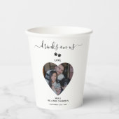 Wedding Heart Photo Couple Pet Dog Drinks on Us 紙コップ (正面)