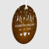 Wedding Hearts Christmas Ornament素朴な氏及び夫人 オーナメント (正面)