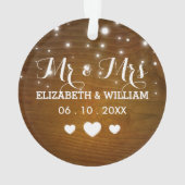 Wedding Hearts Christmas Ornament素朴な氏及び夫人 オーナメント (裏面)