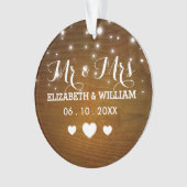 Wedding Hearts Christmas Ornament素朴な氏及び夫人 オーナメント (正面)