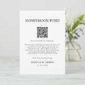 Wedding Honeymoon Honeymoon Fund QR Code Sign,  招待状 (スタンド正面)
