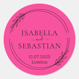 Wedding Hot Pink Fuchsia Color ラウンドシール