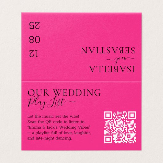 Wedding Hot Pink Fuchsia QR Code Playlist (外部フラット)