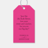 Wedding Hot Pink Fuchsia Touch ギフトタグ (正面)