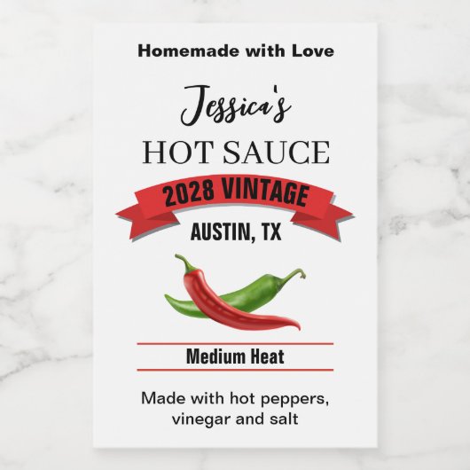 Wedding Hot Sauce Label HS039tr ワインラベル (シングルラベル)