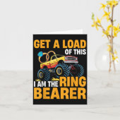 Wedding Iam The Ring Bearer Funny Monster Truck Bo カード (黄色い花)