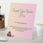 Wedding In Memory Wish You Were Here Elegant Pink  台座サイン (インサイチュ)