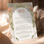 Wedding INFO Vintage Art Nouveau William Morris 招待状<br><div class="desc">Art Nouveau Vintage wedding INFO card by William Morris in a floral, romantic, and whimsical design. Victorian flourishes complement classic art deco fonts. Please enter your custom information, and you're done. If you wish to change the design further, click the blue "Customize It" button. Thank you so much for considering...</div>