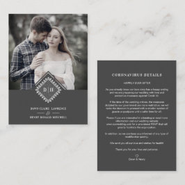 Wedding Initials Ornamental Lace Sophisticated エンクロージャーカード