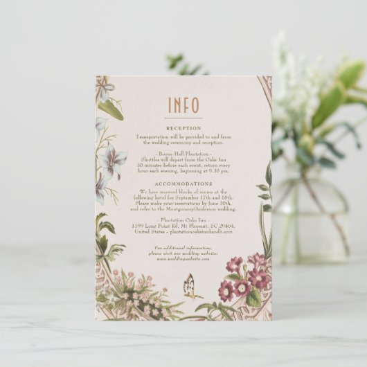 Wedding Insert INFO Vintage 招待状 (スタンド正面)