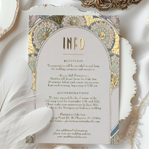 Wedding Insert INFO Vintage Art Nouveau by Mucha 箔シーズンポストカード