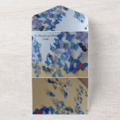 wedding invitatio blue butterflies オールインワン招待状 (外側)