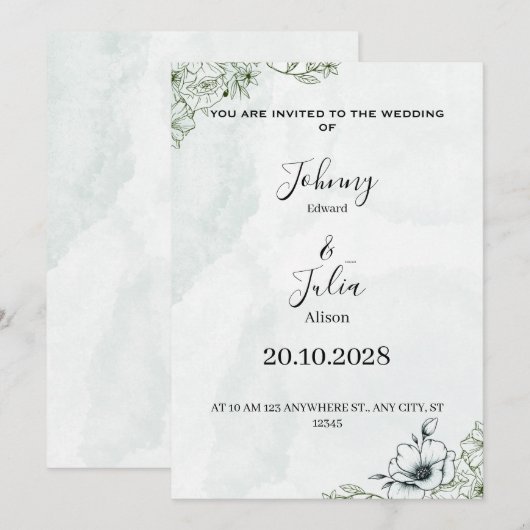 Wedding invitation シーズンカード (正面/裏面)