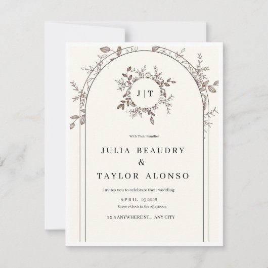 WEDDING INVITATION 出欠カード (正面)