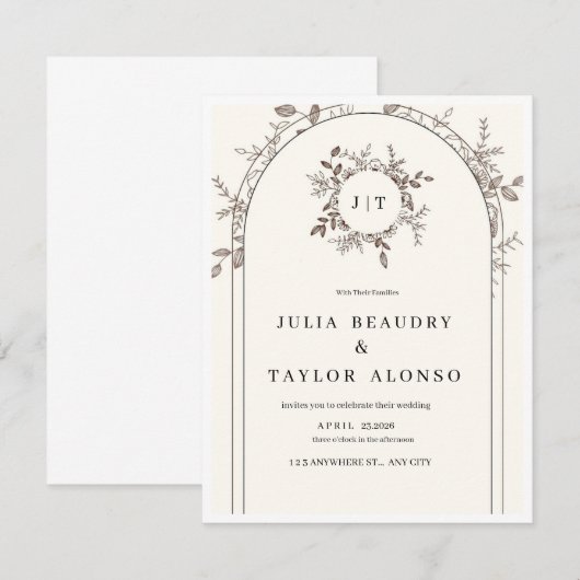 WEDDING INVITATION 出欠カード (正面/裏面)