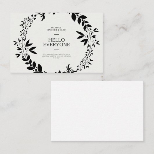 wedding invitation 名刺 (正面/裏面)