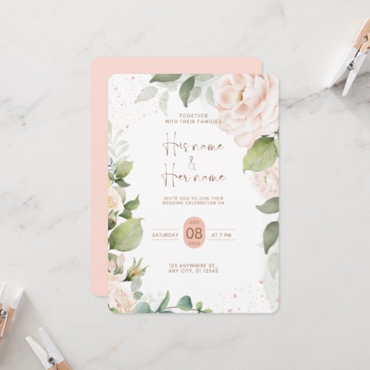 Wedding invitation 招待状 (正面/裏面インサイチュ)