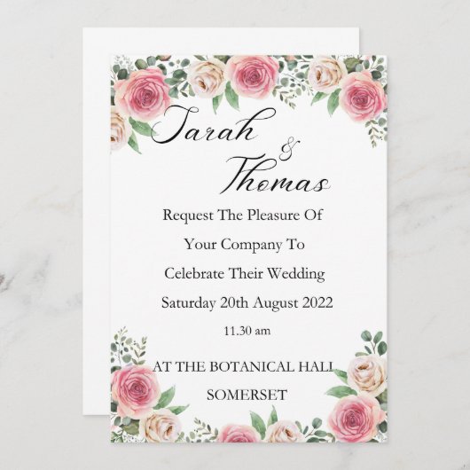 wedding Invitation 招待状 (正面/裏面)