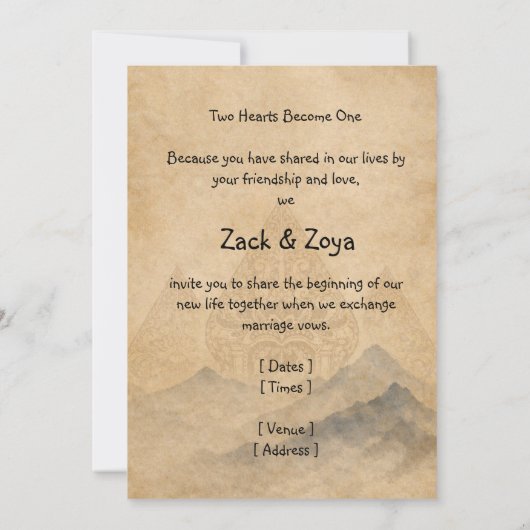Wedding Invitation  招待状 (裏面)