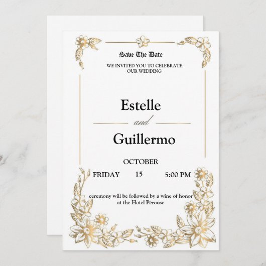 WEDDING Invitation 招待状 (正面/裏面)