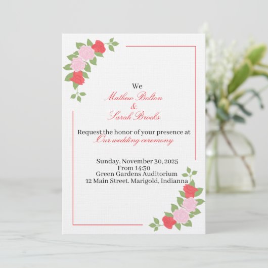 Wedding Invitation 招待状 (スタンド正面)