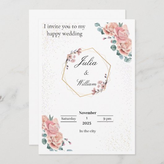 wedding invitation  招待状 (正面/裏面)