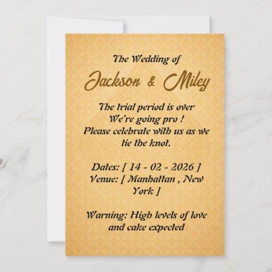 Wedding Invitation  招待状 (裏面)