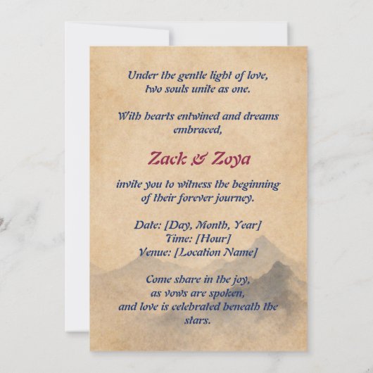 Wedding Invitation  招待状 (裏面)