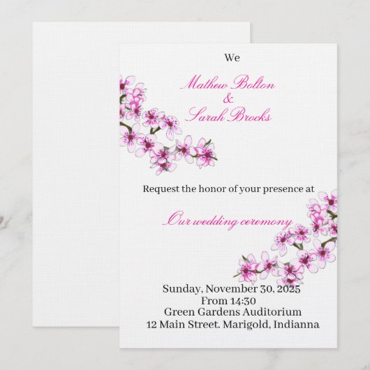 Wedding Invitation 招待状 (正面/裏面)