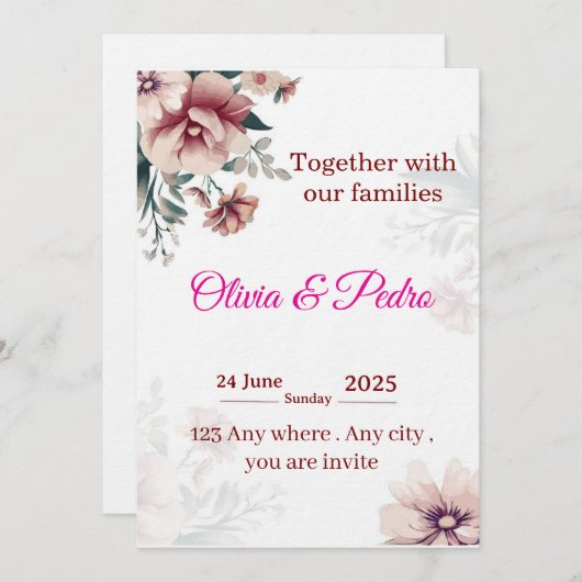 Wedding invitation 招待状 (正面/裏面)