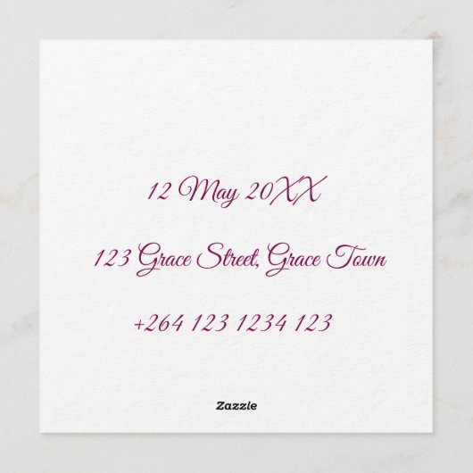 wedding invitation 招待状 (裏面)