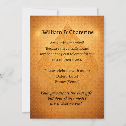 Wedding Invitation  招待状 (裏面)