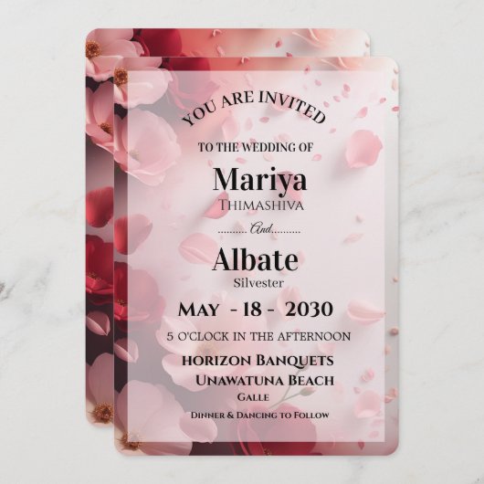 Wedding Invitation  招待状 (正面/裏面)