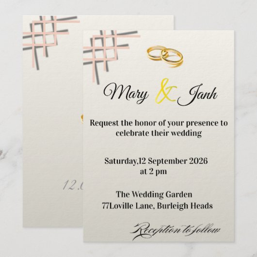 Wedding Invitation 招待状 (正面/裏面)
