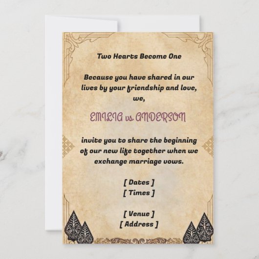 Wedding Invitation 招待状 (裏面)