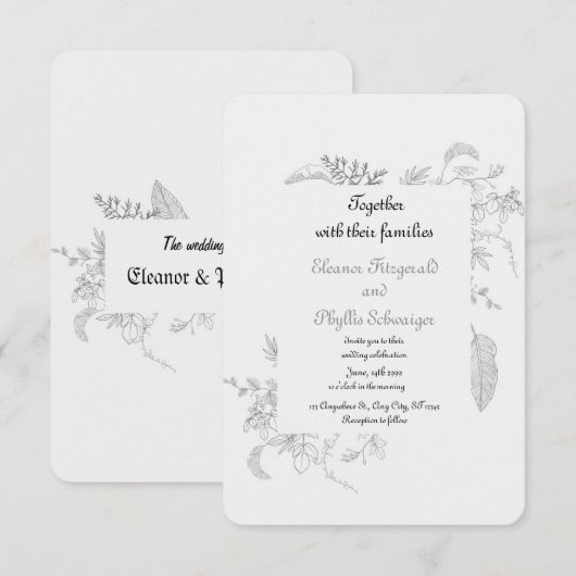 wedding invitation 招待状 (正面/裏面)