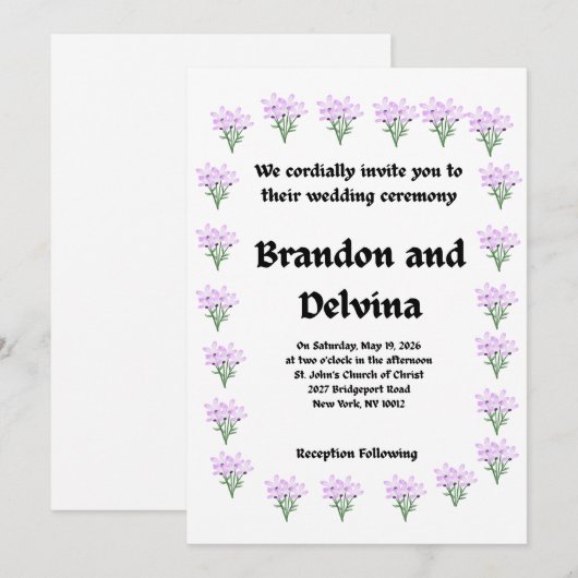 Wedding Invitation 招待状 (正面/裏面)