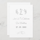 Wedding Invitation (12,7 x 17,8 cm) - Black&White 招待状 (正面/裏面)