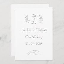 Wedding Invitation (12,7 x 17,8 cm) - Black&White