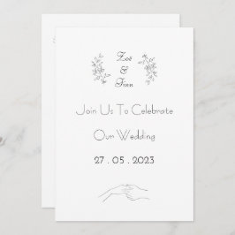 Wedding Invitation (12,7 x 17,8 cm) - Black&White 招待状