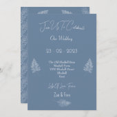 Wedding Invitation (12,7x17,8cm) - Blue And White 招待状 (正面/裏面)