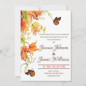  Wedding Invitation Autumn fflowers sample modern 招待状 (正面)