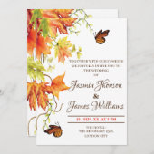  Wedding Invitation Autumn fflowers sample modern 招待状 (正面/裏面)