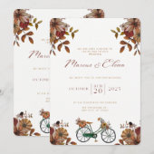 Wedding Invitation Beige Neutral Elegant Style 招待状 (正面/裏面)