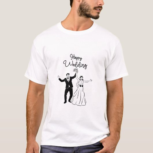 Wedding Invitation Black Gold Luxury Style Tシャツ (正面)