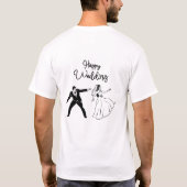 Wedding Invitation Black Gold Luxury Style Tシャツ (裏面)