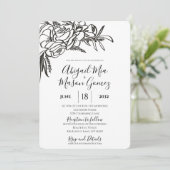 Wedding Invitation Black & White 招待状 (スタンド正面)