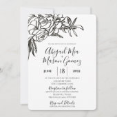 Wedding Invitation Black & White 招待状 (正面)