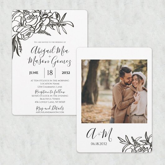 Wedding Invitation Black & White 招待状