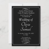 Wedding Invitation Black & White with Infinity 招待状 (正面)